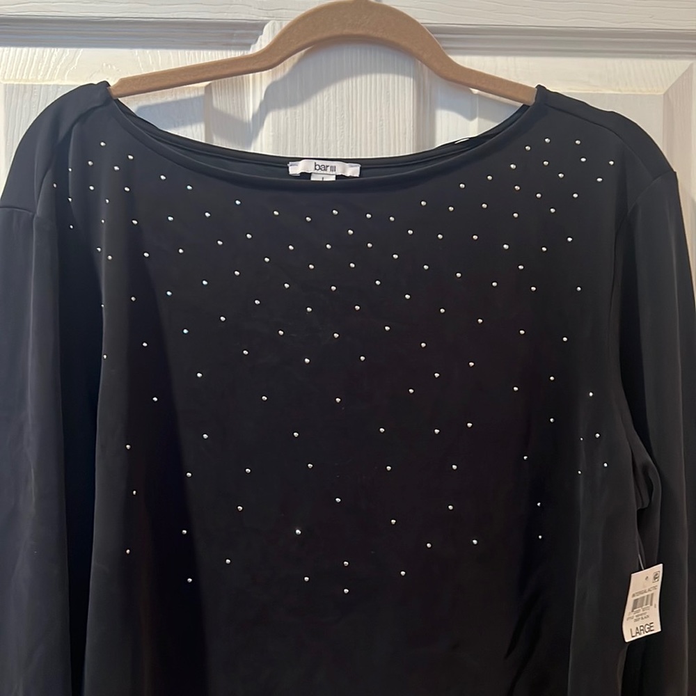 Deep Black Bar lll Long Sleeve Top, Large
